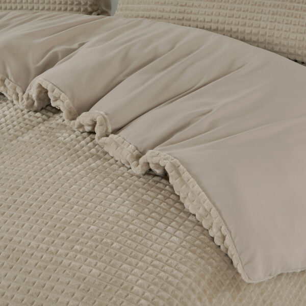 Check Teddy Taupe 200 x 200/220 - Afbeelding 3