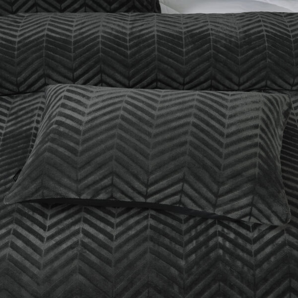 Chevron Teddy Antraciet 240 x 200/220 - Afbeelding 2