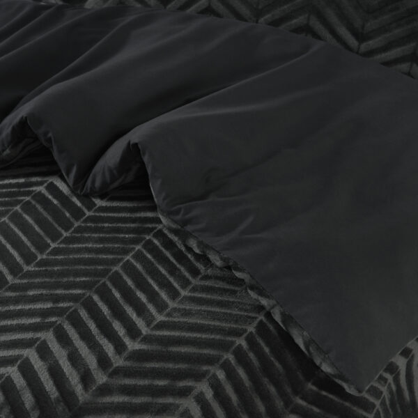 Chevron Teddy Antraciet 240 x 200/220 - Afbeelding 4