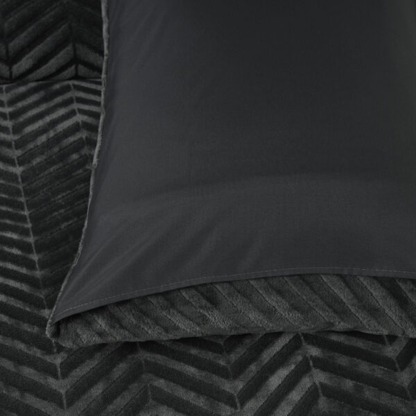 Chevron Teddy Antraciet 240 x 200/220 - Afbeelding 5