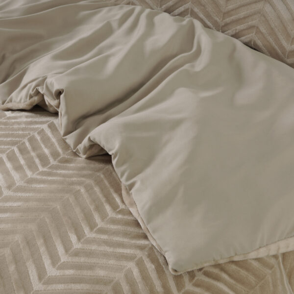 Chevron Teddy Taupe 140 x 200/220 - Afbeelding 4