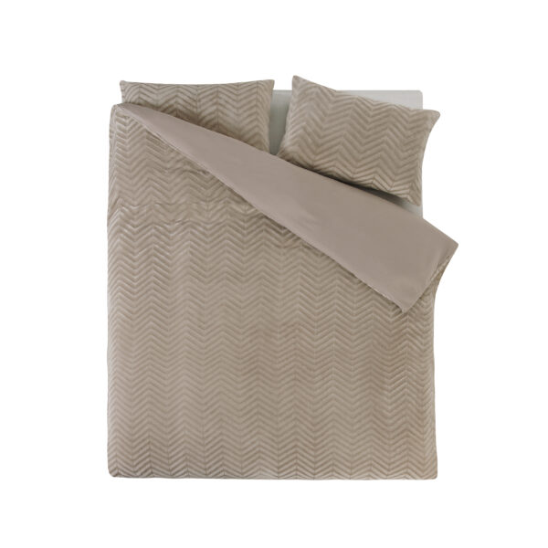 Chevron Teddy Taupe 240 x 200/220 - Afbeelding 2
