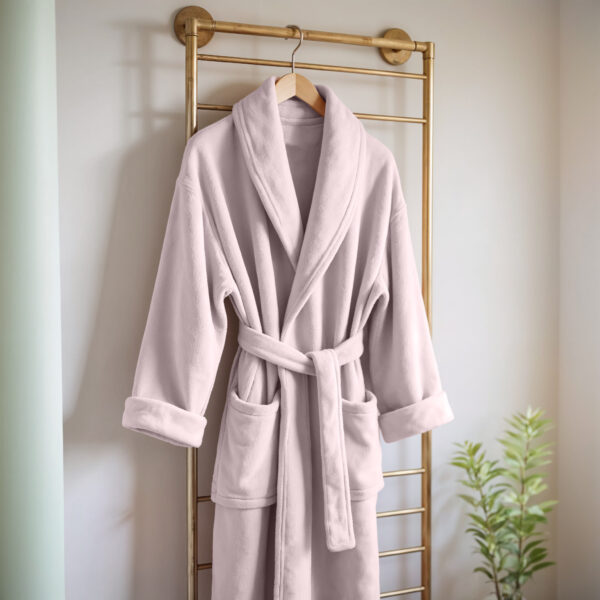 Coral fleece Badjas Poeder roze S/M - Afbeelding 2