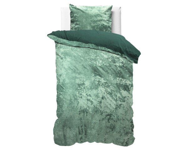 Crushed Velvet Cotton Bottle Donker Groen 140 x 220 - Afbeelding 2