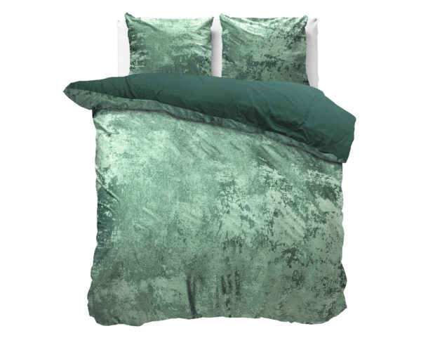 Crushed Velvet Cotton Bottle Donker Groen 200 x 220 - Afbeelding 3