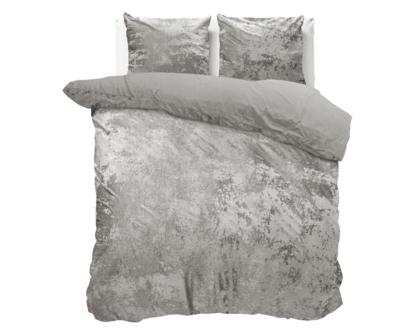 Crushed Velvet Katoen Metallic Zilver 200 x 220 - Afbeelding 3