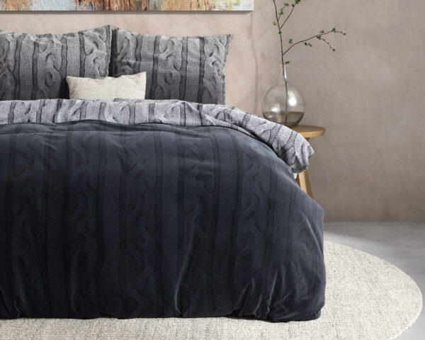 DH Flanel Dante Antraciet 140 x 220 - Afbeelding 3