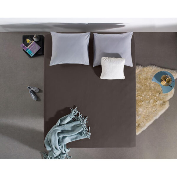 Dubbel Jersey 220 gr. Hoeslaken Deep Taupe 160/180 x 200/220 - Afbeelding 5