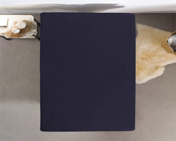 Dubbel Jersey 220 gr. Hoeslaken Navy 140 x 200/220 - Afbeelding 4