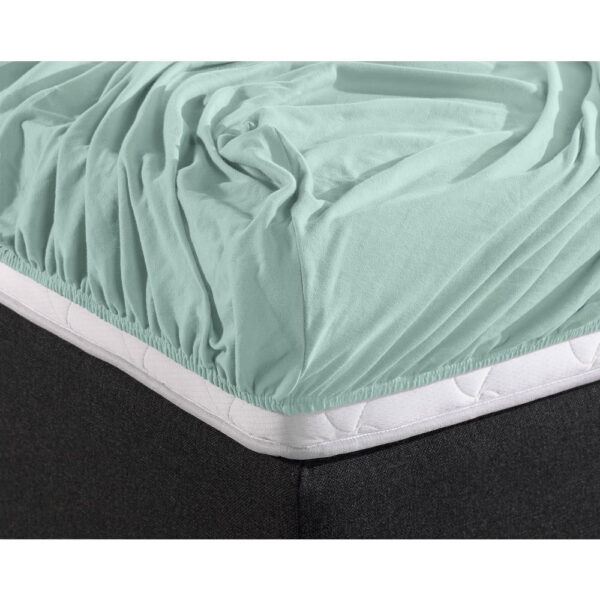 Dubbel Jersey 220 gr. Hoeslaken Pastel Blauw 80/100 x 220 - Afbeelding 3