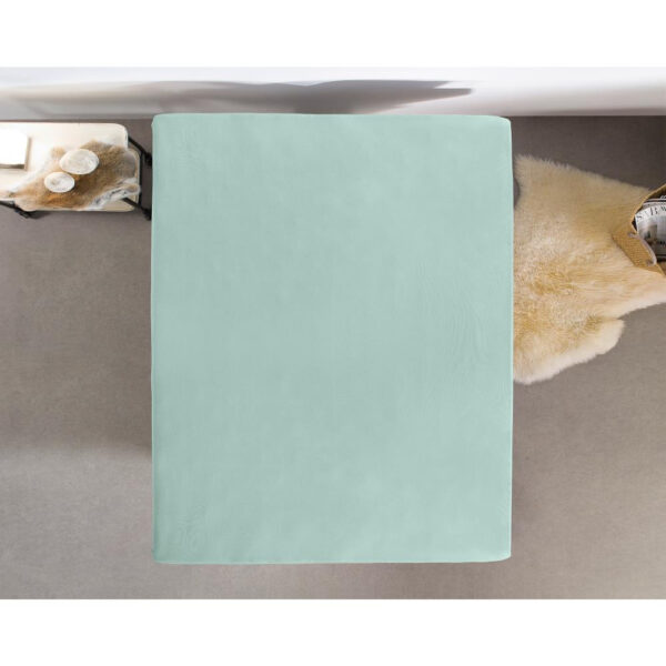 Dubbel Jersey 220 gr. Hoeslaken Pastel Blauw 80/100 x 220 - Afbeelding 5