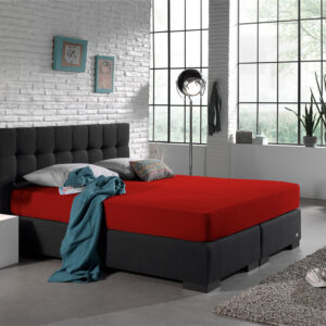 Dubbel Jersey 220 gr. Hoeslaken Rood 160/180 x 200/220