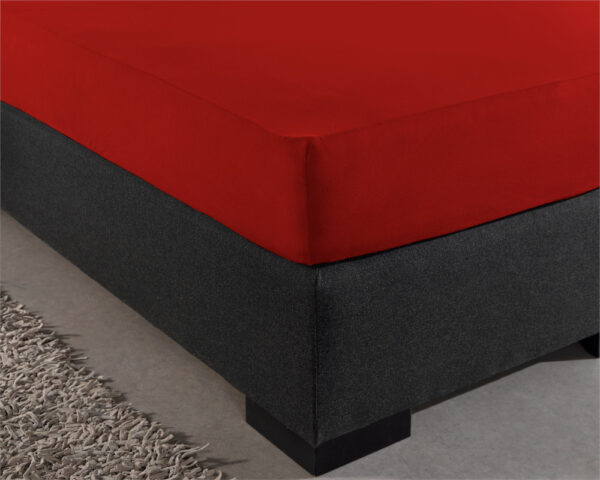 Dubbel Jersey 220 gr. Hoeslaken Rood 190/200 x 220/230 - Afbeelding 4