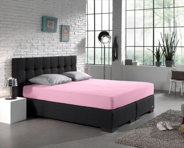 Dubbel Jersey 220 gr. Hoeslaken Roze 140 x 200/220 - Afbeelding 2