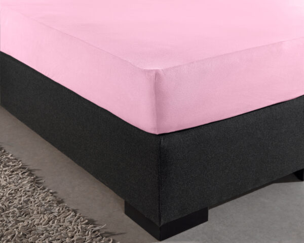 Dubbel Jersey 220 gr. Hoeslaken Roze 140 x 200/220 - Afbeelding 3