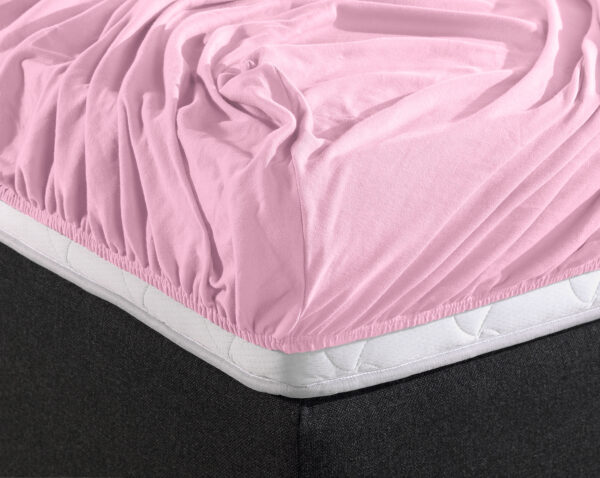 Dubbel Jersey 220 gr. Hoeslaken Roze 140 x 200/220 - Afbeelding 5