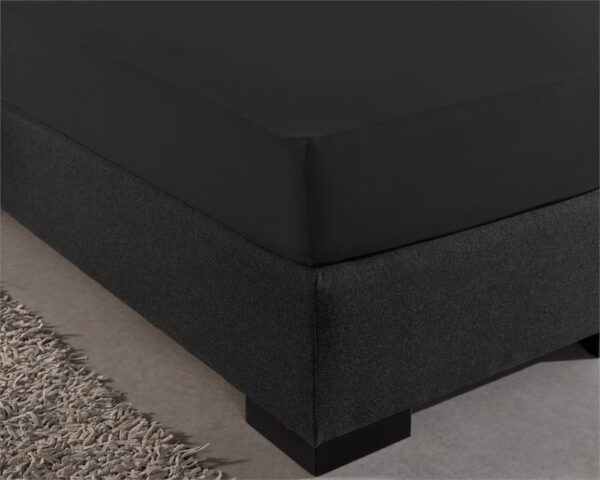Dubbel Jersey 220 gr. Hoeslaken Zwart 140 x 200/220 - Afbeelding 4