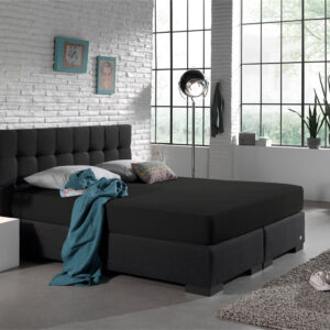 Dubbel Jersey 220 gr. Hoeslaken Zwart 160/180 x 200/220