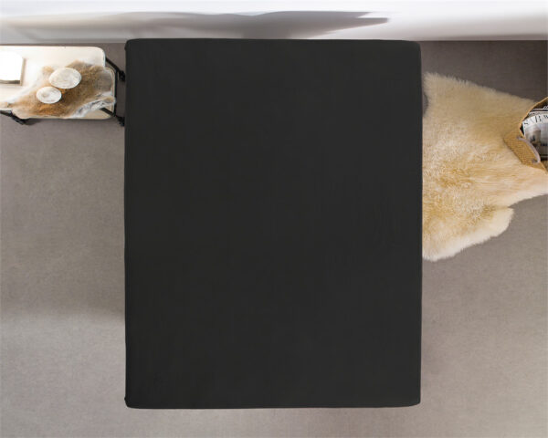 Dubbel Jersey 220 gr. Hoeslaken Zwart 160/180 x 200/220 - Afbeelding 5