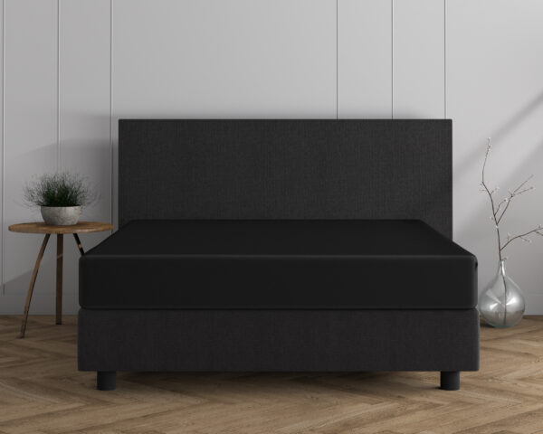 Dubbel Jersey 220 gr. Hoeslaken Zwart 190/200 x 220/230 - Afbeelding 4
