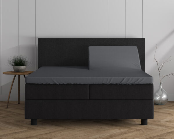 Dubbel Jersey 220 gr. Splittopper Hoeslaken Antraciet 180 x 200/220 - Afbeelding 2