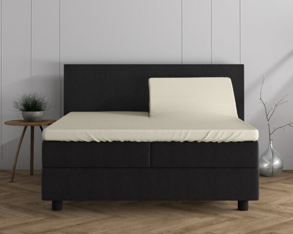 Dubbel Jersey 220 gr. Splittopper Hoeslaken Creme 160 x 200/220 - Afbeelding 2