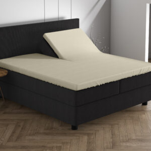 Dubbel Jersey 220 gr. Splittopper Hoeslaken Creme 160 x 200/220