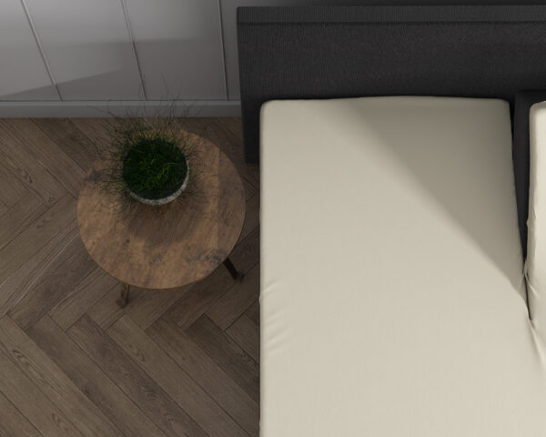 Dubbel Jersey 220 gr. Splittopper Hoeslaken Creme 160 x 200/220 - Afbeelding 5
