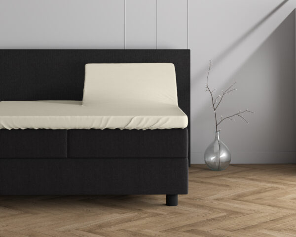 Dubbel Jersey 220 gr. Splittopper Hoeslaken Creme 180 x 200/220 - Afbeelding 2