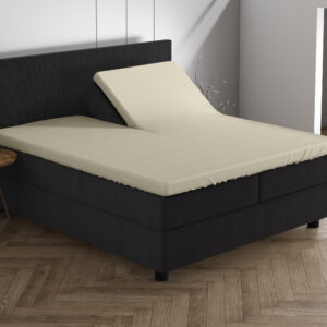 Dubbel Jersey 220 gr. Splittopper Hoeslaken Creme 180 x 200/220