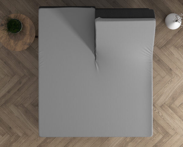 Dubbel Jersey 220 gr. Splittopper Hoeslaken Grijs 160 x 200/220 - Afbeelding 4