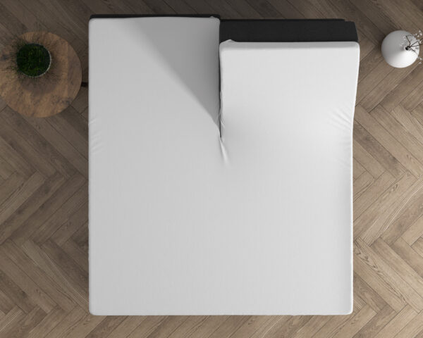 Dubbel Jersey 220 gr. Splittopper Hoeslaken Wit 160 x 200/220 - Afbeelding 4