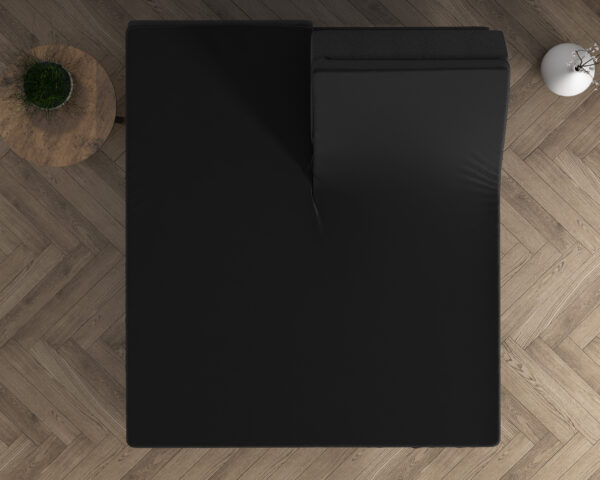 Dubbel Jersey 220 gr. Splittopper Hoeslaken Zwart 160 x 200/220 - Afbeelding 3