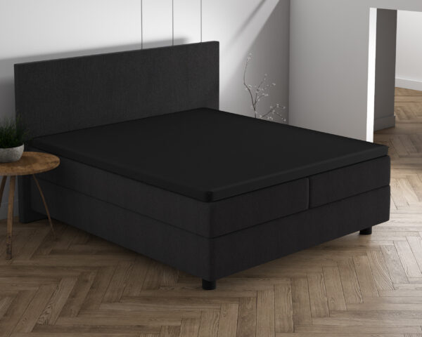 Dubbel Jersey 220 gr. Topper Hoeslaken Zwart 190/200 x 220/230 - Afbeelding 2