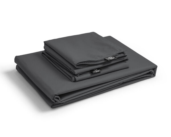 Egyptisch Katoen Uni Dekbedovertrek Antraciet 200 x 200/260 - Afbeelding 3