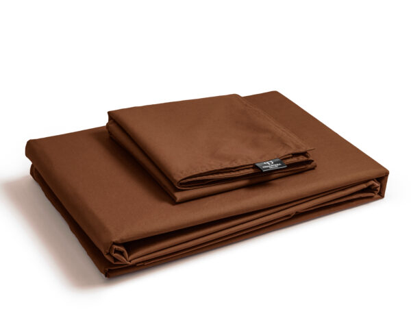 Egyptisch Katoen Uni Dekbedovertrek Bruin 135 x 200 - Afbeelding 3