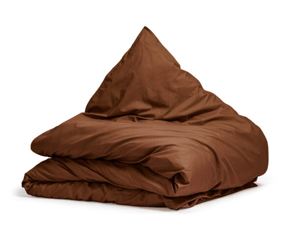 Egyptisch Katoen Uni Dekbedovertrek Bruin 135 x 200 - Afbeelding 5
