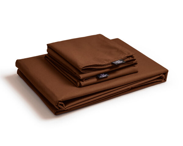 Egyptisch Katoen Uni Dekbedovertrek Bruin 240 x 200/260 - Afbeelding 3