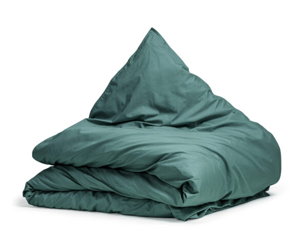 Egyptisch Katoen Uni Dekbedovertrek Donker Groen 140 x 200/260 - Afbeelding 5