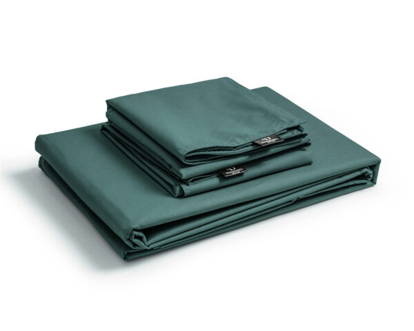 Egyptisch Katoen Uni Dekbedovertrek Donker Groen 200 x 200/260 - Afbeelding 3