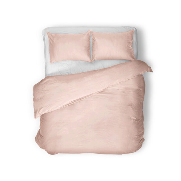 Egyptisch Katoen Uni Dekbedovertrek Roze 200 x 200/260 - Afbeelding 2