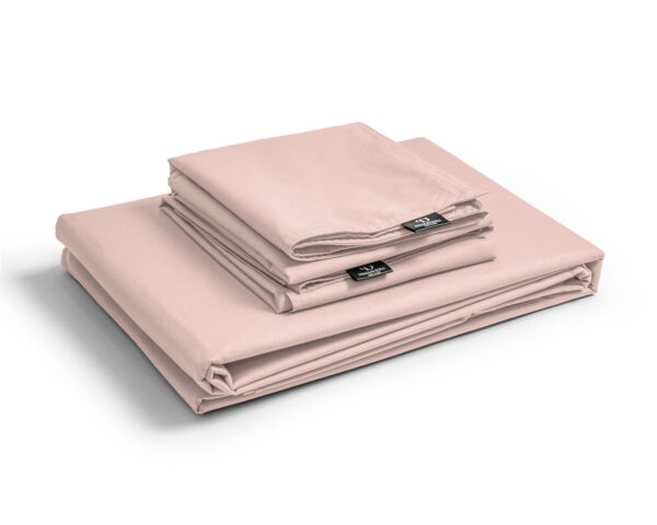 Egyptisch Katoen Uni Dekbedovertrek Roze 200 x 200/260 - Afbeelding 3