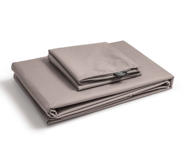 Egyptisch Katoen Uni Dekbedovertrek Taupe 140 x 200/260 - Afbeelding 3