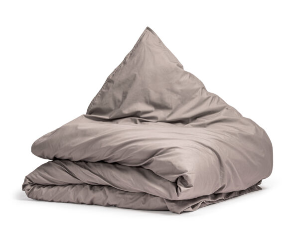 Egyptisch Katoen Uni Dekbedovertrek Taupe 140 x 200/260 - Afbeelding 5