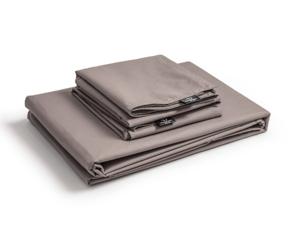 Egyptisch Katoen Uni Dekbedovertrek Taupe 240 x 200/260 - Afbeelding 3
