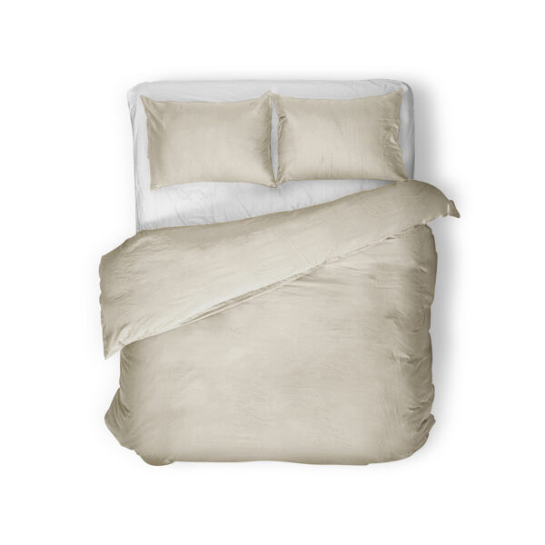 Egyptisch Katoen Uni Dekbedovertrek Zand 140 x 200/260 - Afbeelding 2