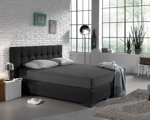 Enkel Jersey 135 gr. Hoeslaken Antraciet 140 x 200 - Afbeelding 2