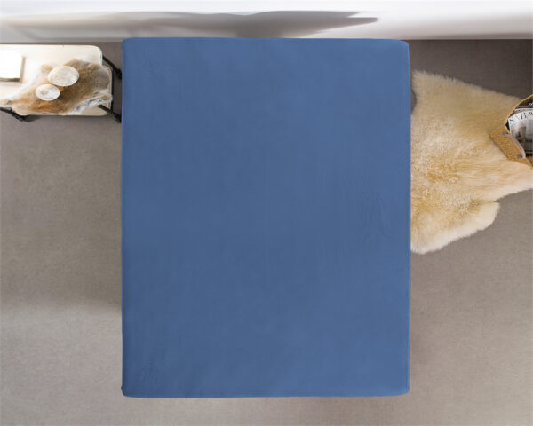 Enkel Jersey 135 gr. Hoeslaken Blauw 140 x 200 - Afbeelding 2