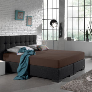 Enkel Jersey 135 gr. Hoeslaken Deep Taupe 190/200 x 200/220