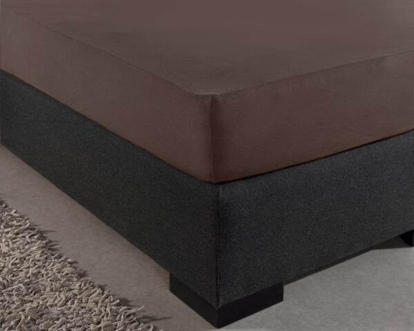 Enkel Jersey 135 gr. Hoeslaken Deep Taupe 80/100 x 200 - Afbeelding 2